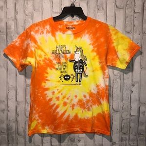 Youth girl large Halloween GildanTie Dye shirt. Size 14-16.